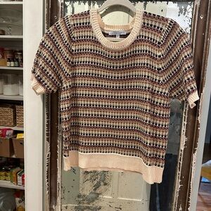 Baltic Born striped knit short sleeve sweater, like new!